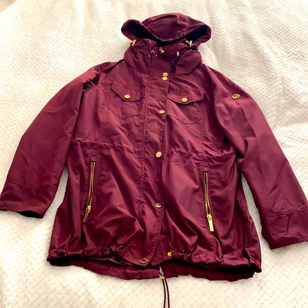 Michael Kors Burgundy Rain Jacket